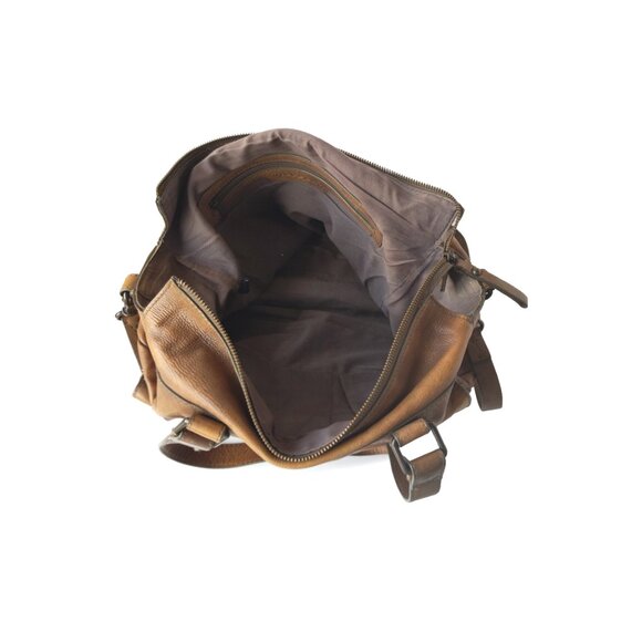 VTG Halogen Large Satchel Bag Handstained Italian Leather - Picture 7 of 10